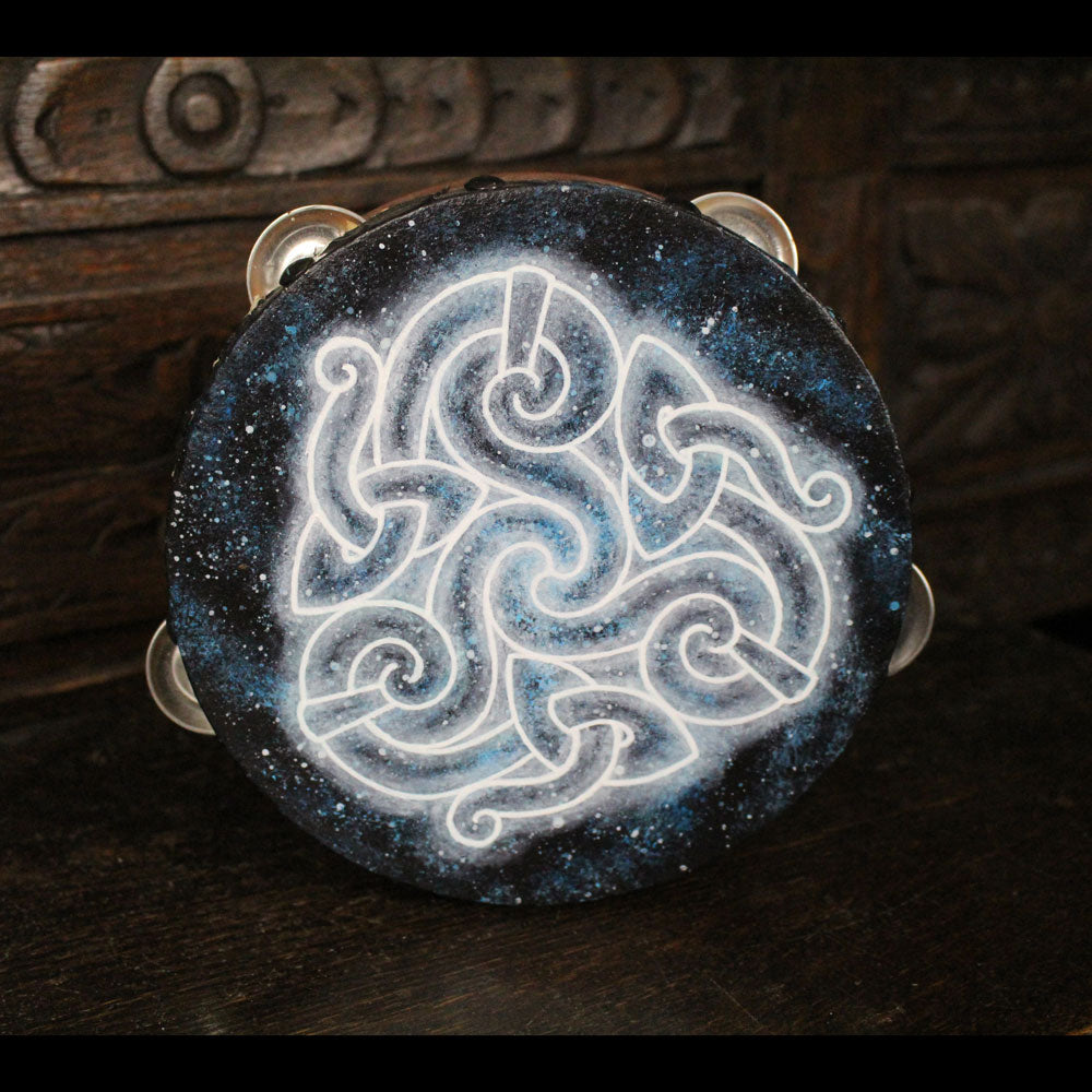 Psychedelic Triskele Tambourine | Hand Painted – Northern Fire Designs