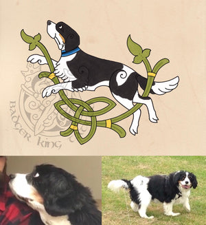 bespoke celtic and nordic pet portrait commissions by badger king
