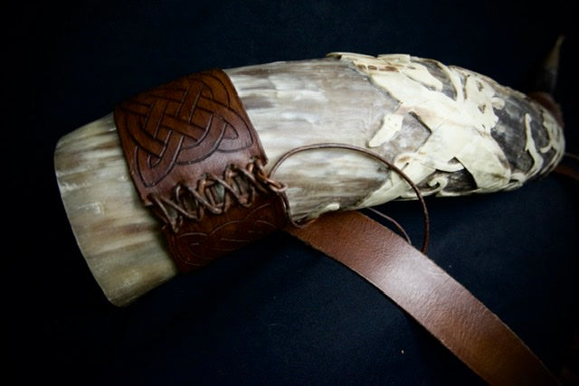 Hand Carved Ringerike Style Drinking Horn