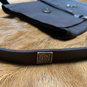 Hand crafted leather viking handbag