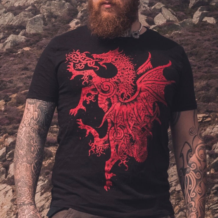 Y Ddraig Goch, The Welsh Red Dragon | Organic T-Shirt – Northern Fire ...