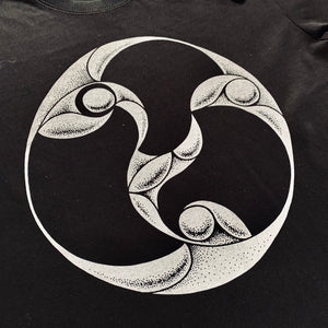 
                
                    Load image into Gallery viewer, 100% Organic cotton screen printed tee with celtic symbol from Anglesey, Wales. Designed by Sacred Knot Tattoo for Northern Fire Designs. Large sizes available
                
            