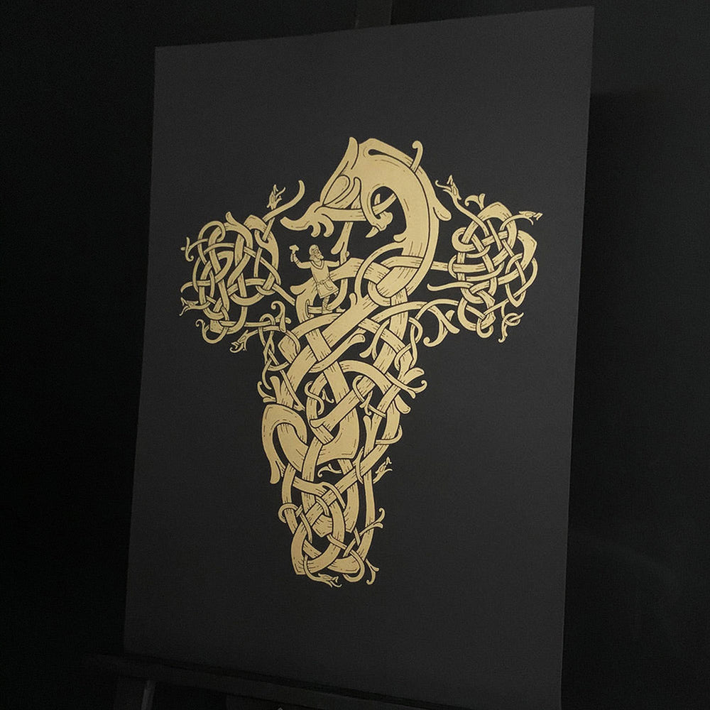 Ragnarok Mjolnir | Hand Printed Fine Art