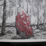 Runestone Forest Scene | Hand Printed Fine Art