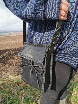 pictish crannog bag, hand pressed leatherwork by pictavia leather