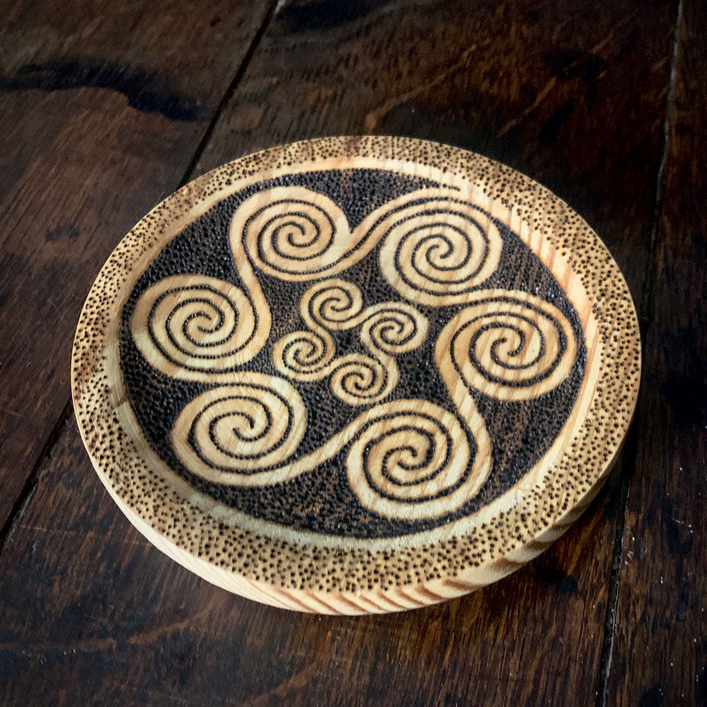 Gotland Spirals Wood Burned Plate