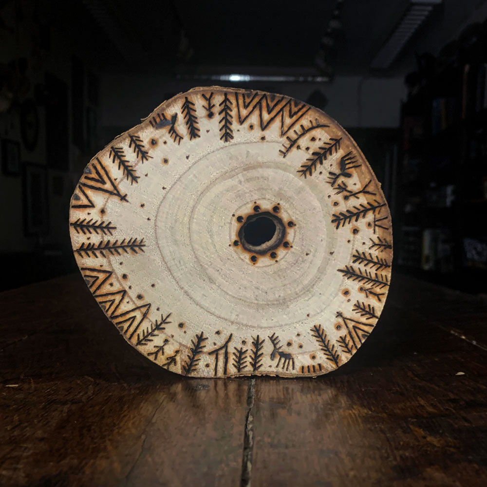 Sámi Inspired Wood Burned Disc