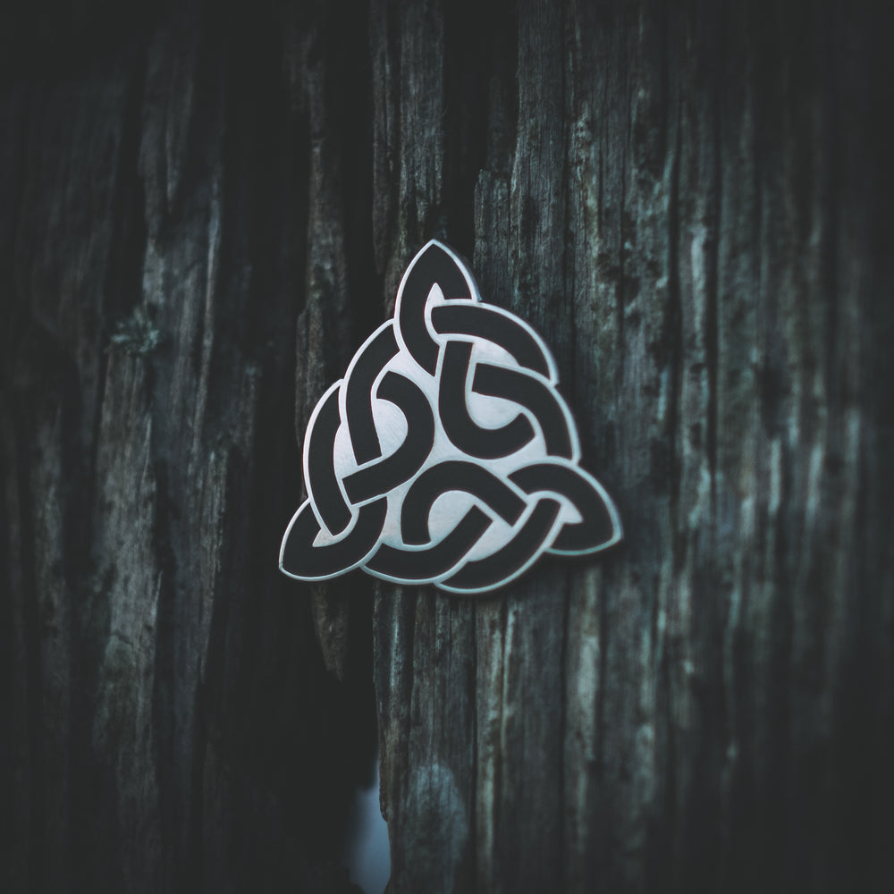 
                
                    Load image into Gallery viewer, Sacred Knot Tattoo logo, celtic knot enamel pin
                
            