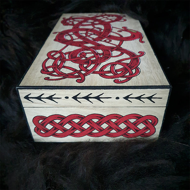 
                
                    Load image into Gallery viewer, urnes style dragon painted box
                
            