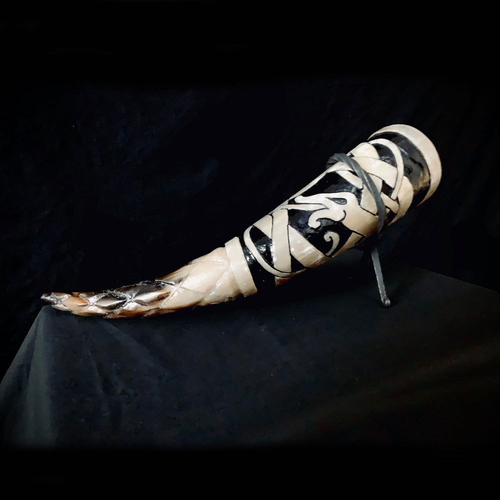 Hand Carved Serpent Drinking Horn