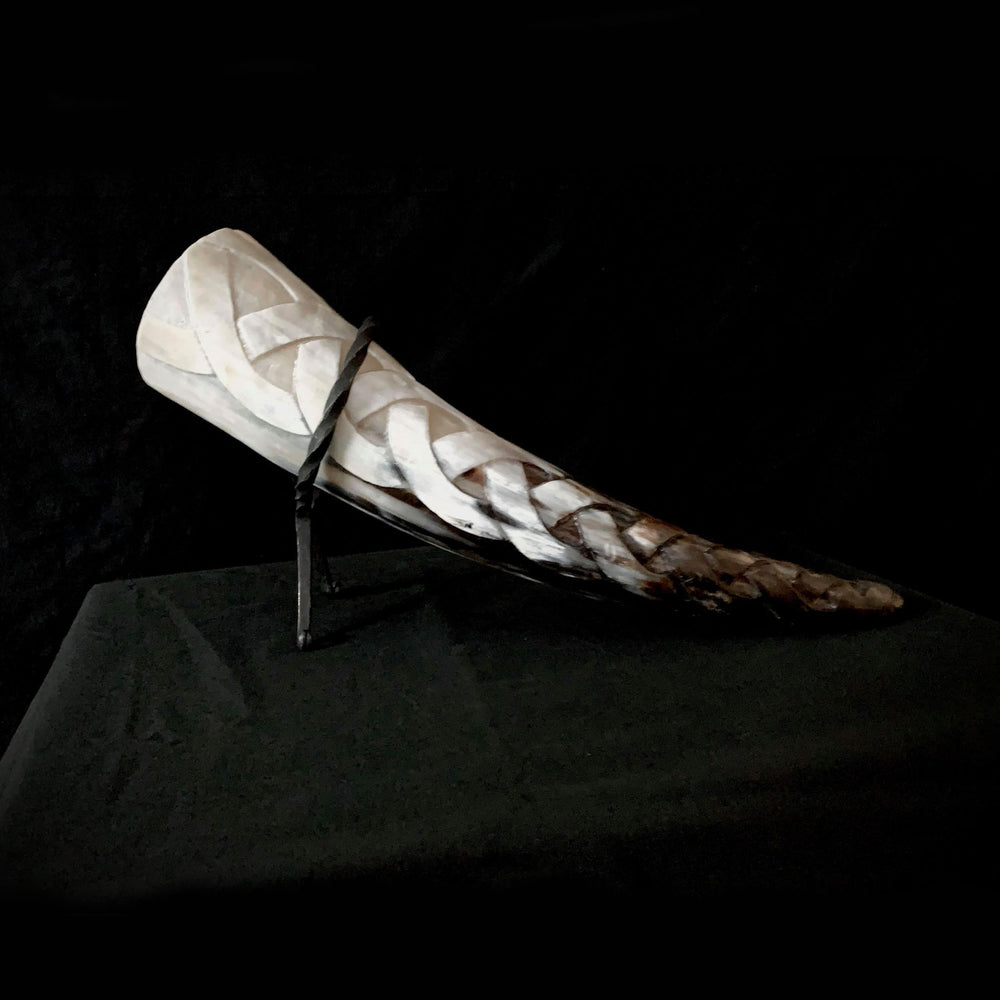 Hand Carved Knotwork Drinking Horn