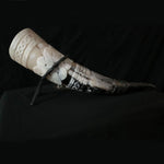 Hand Carved Nordic Knotwork Horn
