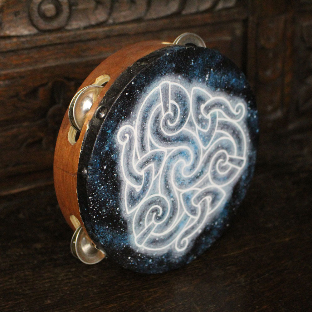 Psychedelic Triskele Tambourine | Hand Painted – Northern Fire Designs