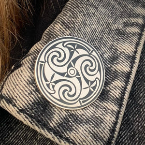 Book of durnow inspired celtic triskele pin by sacred knot tattoo