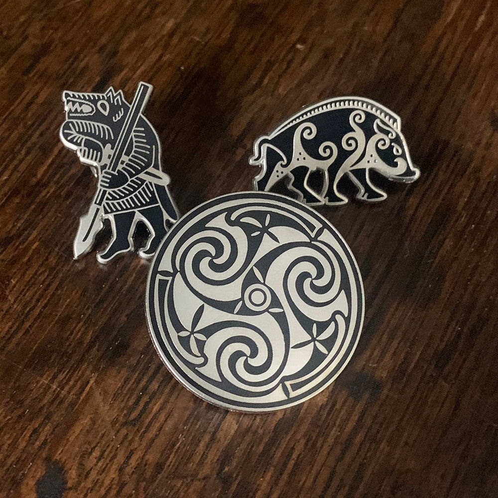 Celtic and nordic art enamel pins