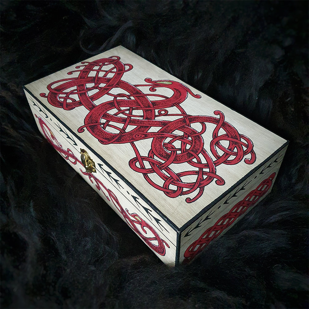urnes style dragon painted box