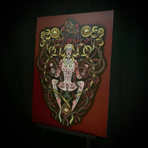 Sheela Na Gig inspired celtic artwork by Sean Parry of Sacred Knot Tattoo. Available as an A3 print